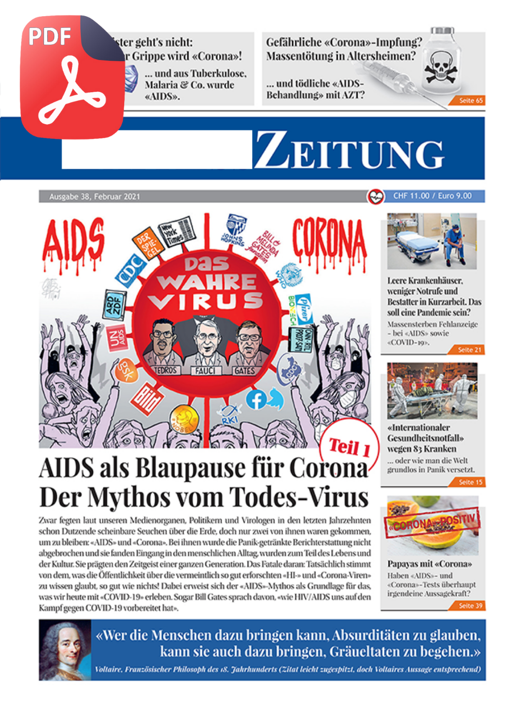 Doppelausgabe 38/39: AIDS als Blaupause für Corona