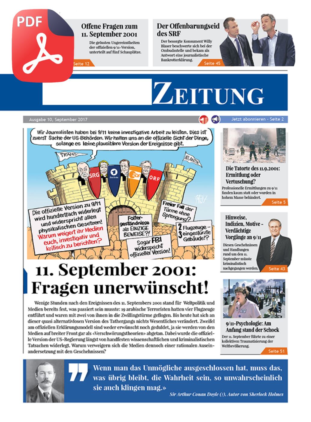 Ausgabe 10: 11. September 2001: Fragen unerwünscht!